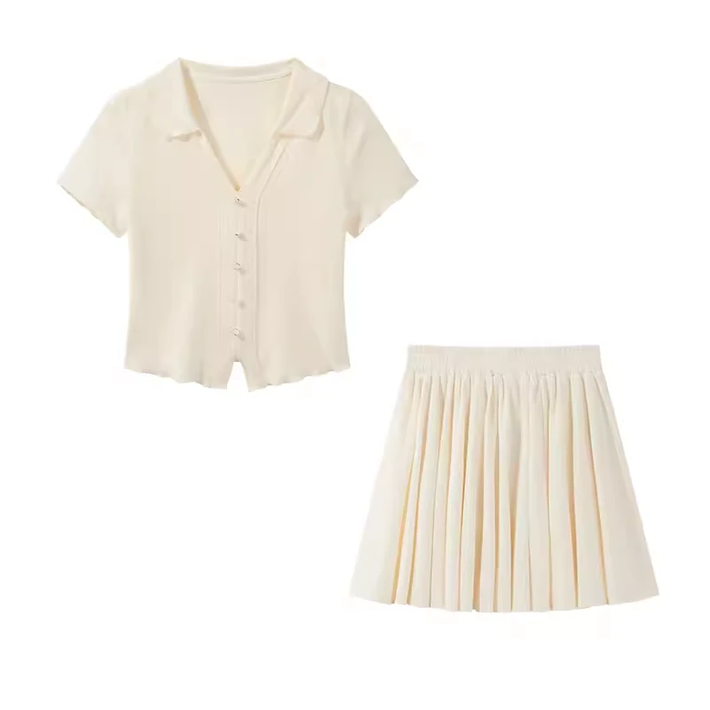 【现现】甜美减龄少女感套装女短袖t恤裙裤两件套Y40541852-TX