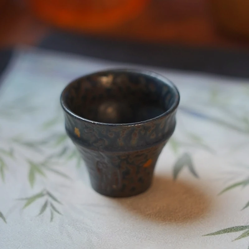 空寂斋 孔雀蓝祥云小圆杯