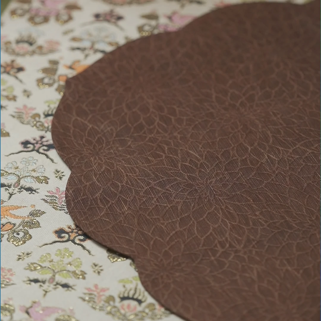 香云纱长安菊茶席 宝相花41*41CM