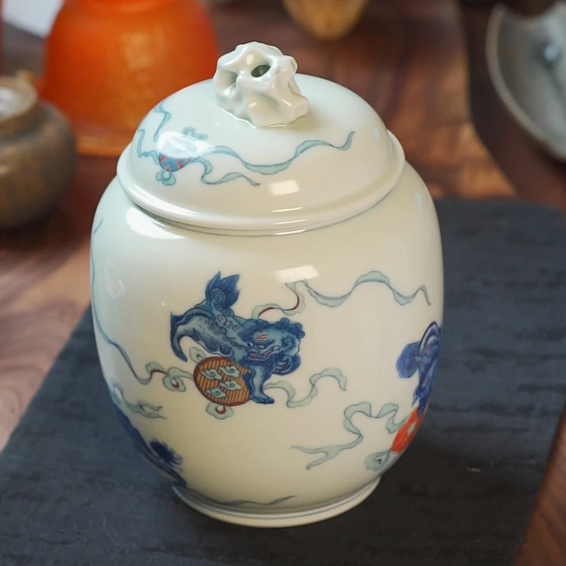 仿古3号大罐古彩狮子