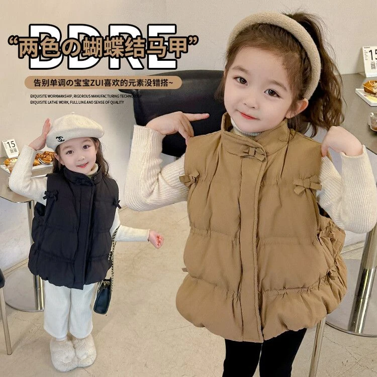 女童马甲夹棉2025新款秋冬装儿童背心外套女宝宝冬季加厚马夹外穿