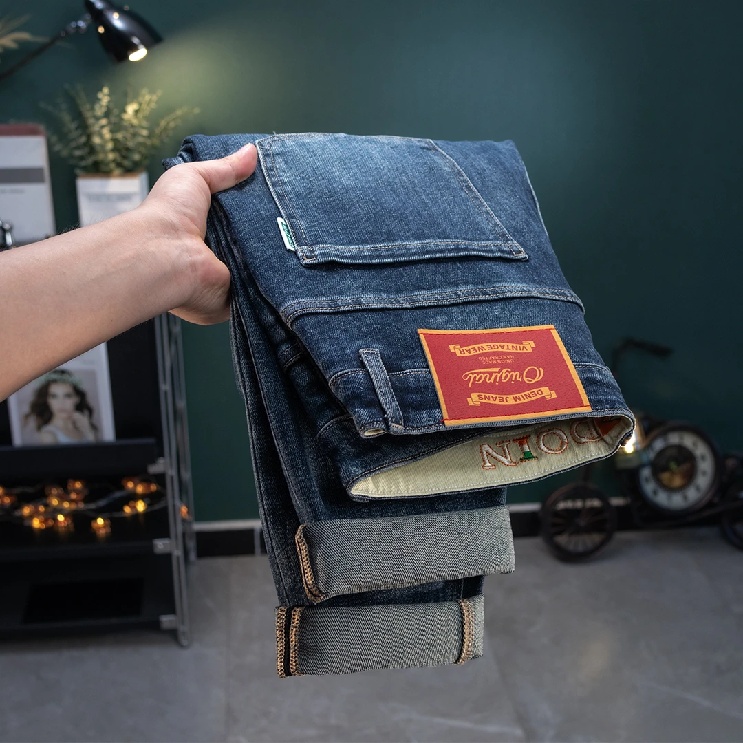 【复古软牛仔裤】8817秋冬厚款复古潮流男牛仔裤子百搭直筒男士裤子