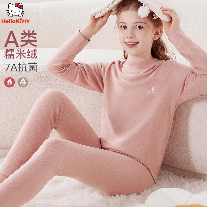 女童保暖内衣套装儿童抗菌防螨秋衣秋裤女春秋自发热秋衣套装睡衣