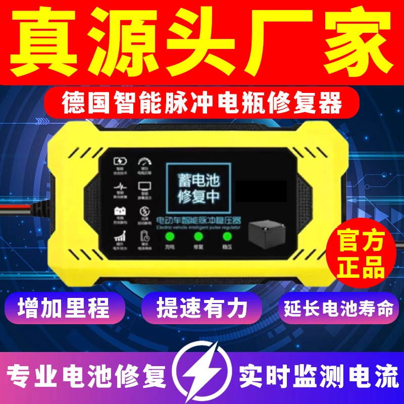 电动车智能脉冲修复器电瓶车充电伴侣一键修复激活电瓶全能修复器