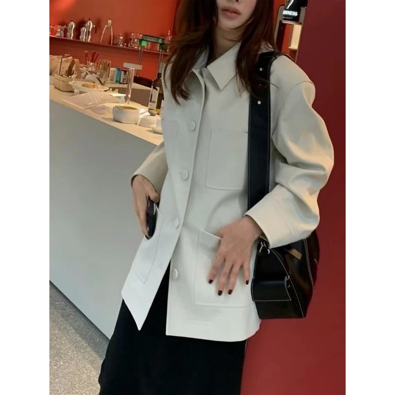 LUO/新中式高品质立体廓形气质外套 韩代精致高级感翻领中长款上