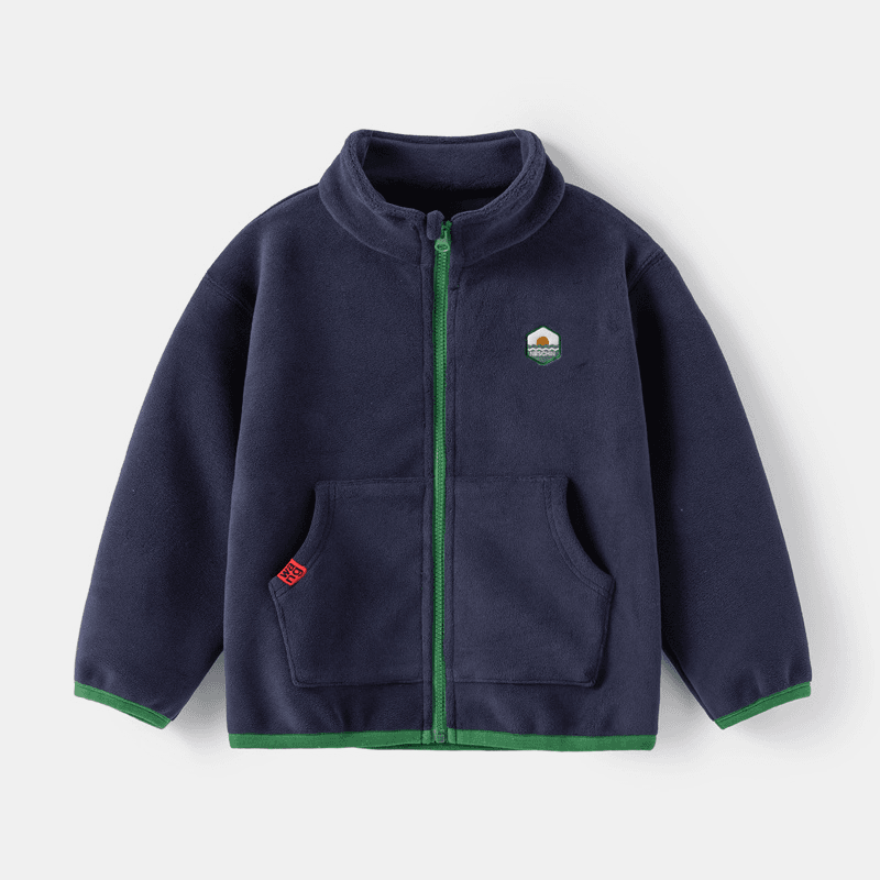 外贸童装男童奥粒绒保暖卫衣外套 中大童儿童摇粒绒卫衣开衫春装