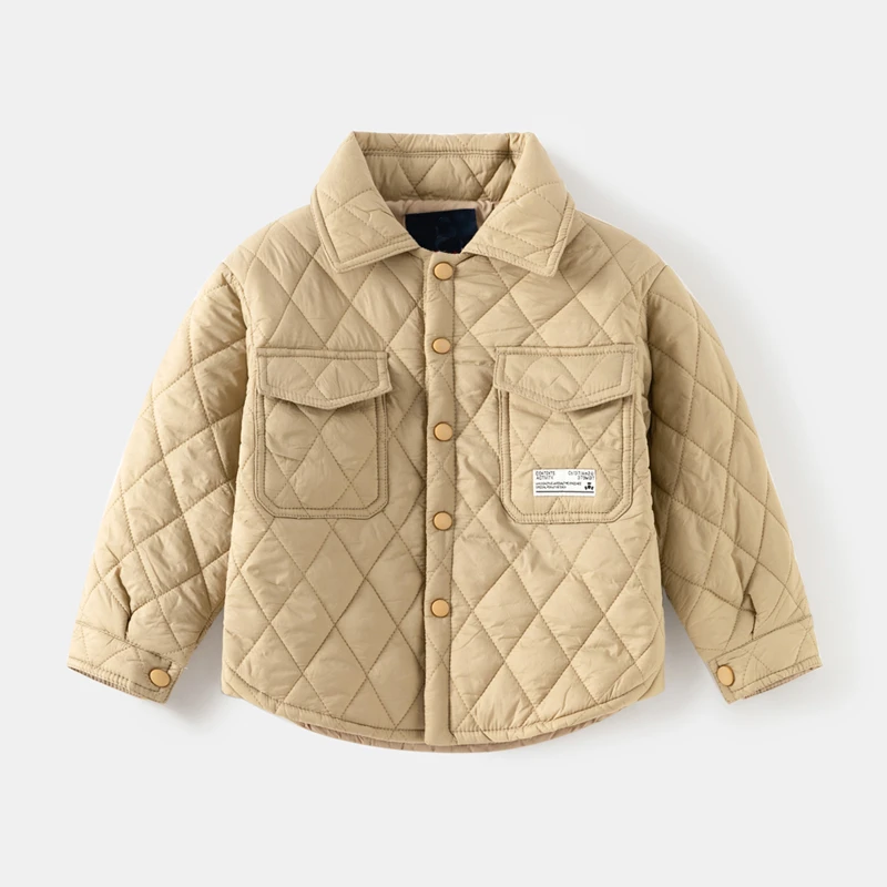 反季童装男童男童衬衫式棉衣外套中大童加厚内胆棉服保暖衣冬装