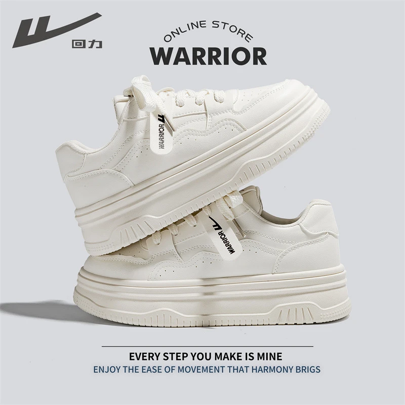 Warrior/回力2024新款女鞋简约小白鞋百搭小众潮流厚底增高潮鞋
