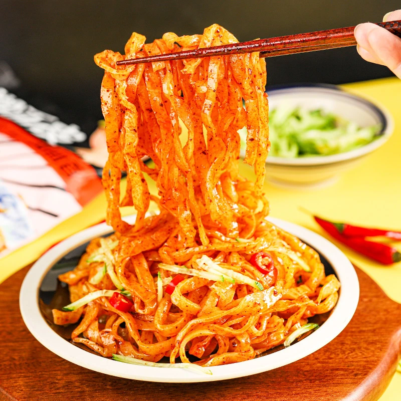 陕西宝鸡岐山擀面皮香辣西安凉皮方便面真空方便速食305g/袋