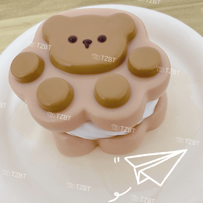 【奶茶大熊爪】【爆浆奶油感/慢回弹】纯手工DIY食品硅胶捏捏