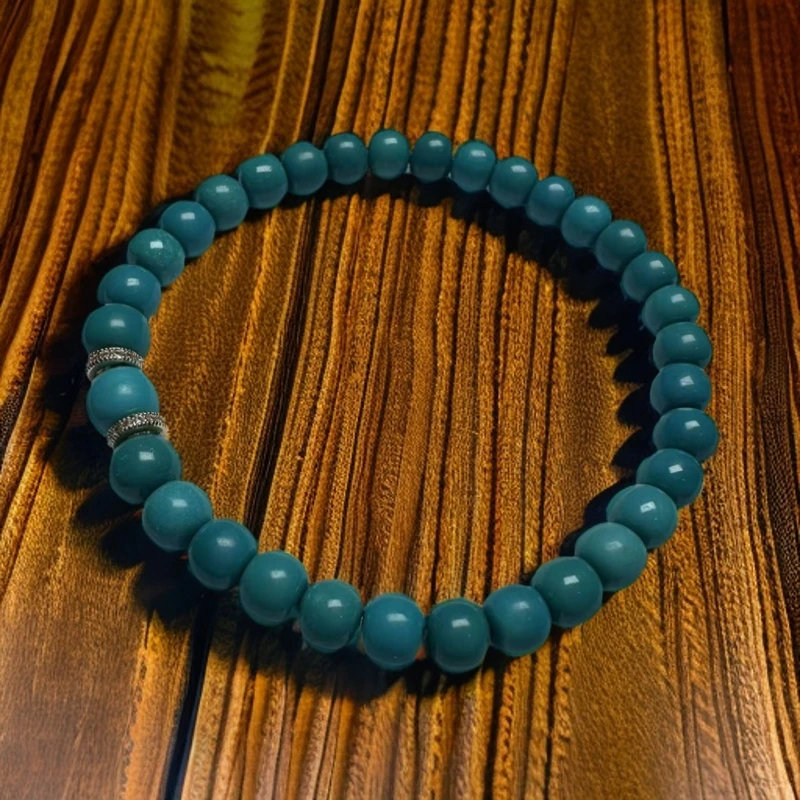 精工高瓷绿松石单圈手串蓝色老型素圈女国风精美经典女款