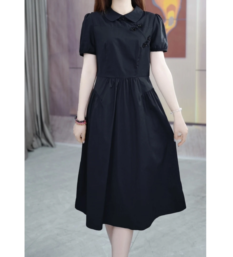 【高端女装】L218夏季优雅气质时尚减龄收腰显瘦设计感女装连衣裙