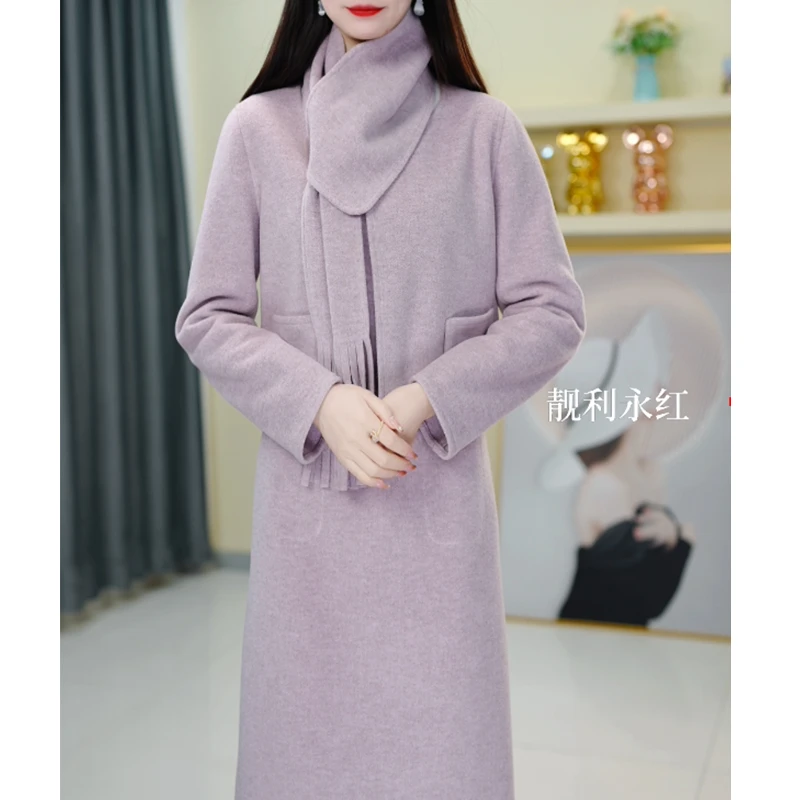 【连衣裙+外套】A367香芋紫套装优雅气质时尚减龄显瘦秋冬设计感