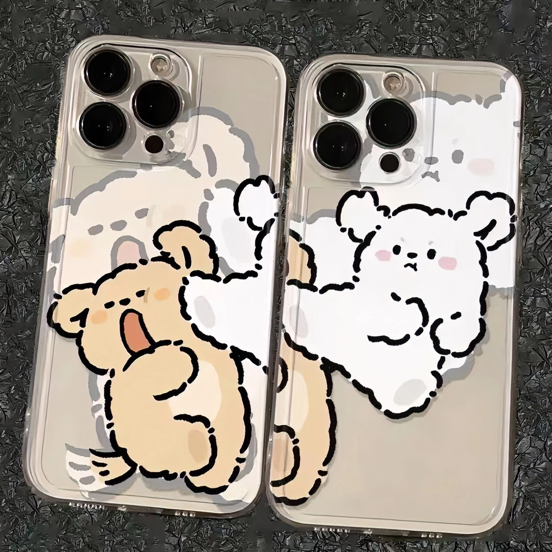 适用于苹果华为OPPO/VIVO魔方透明卡通飞踹熊IQOO/小米手机壳真我