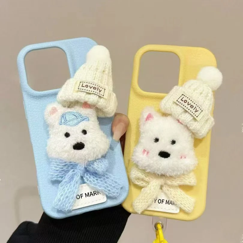毛绒狗狗适用苹果/华为/荣耀/小米/OPPO/VIVO/iQOO/一加手机壳女