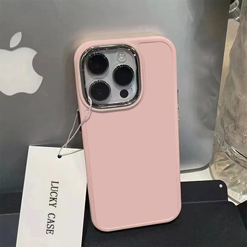 适用于苹果华为OPPO/VIVO金属相框纯色简约ins小米IQOO小众手机壳