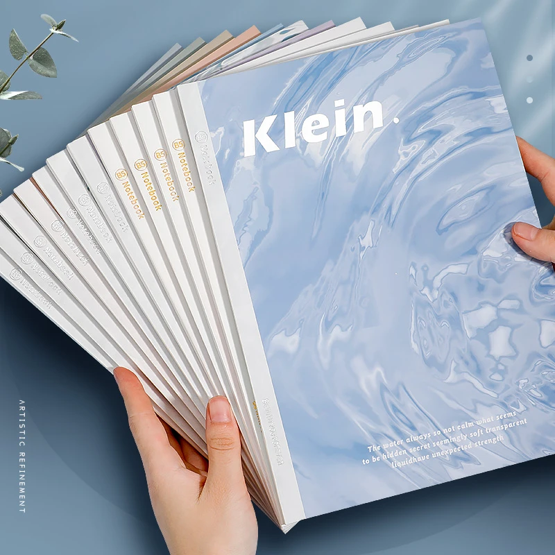 四方伙伴水波纹笔记本高颜值学生莫兰迪简约ins小清新记事本日记