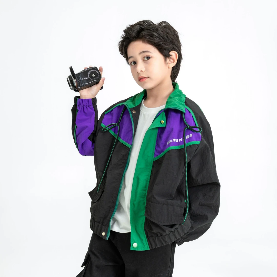 DIDIBABA/滴滴巴巴男童时尚多色拼接立领中大童外套春秋DCY51098