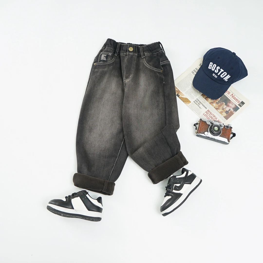 秋冬加绒牛仔裤