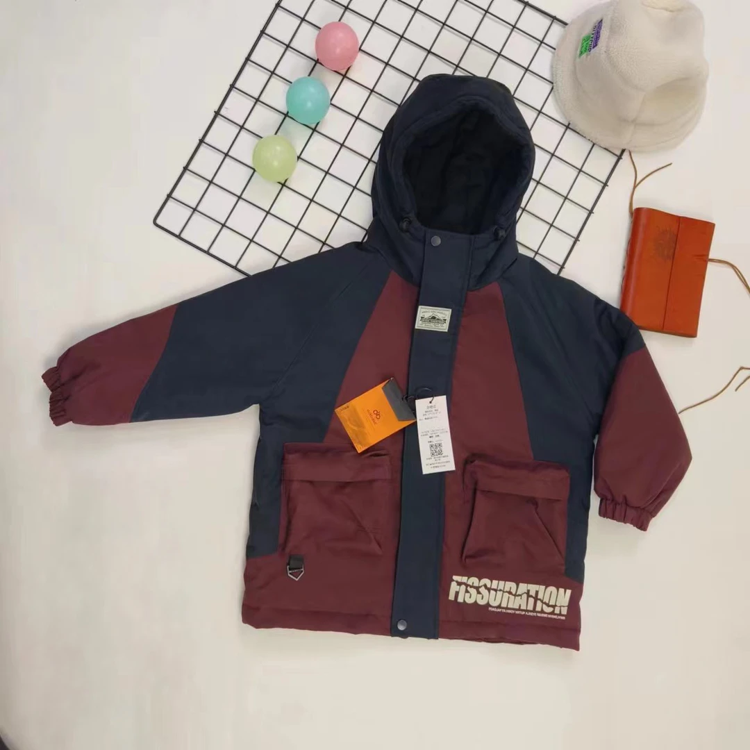 DIDIBABA/滴滴巴巴男童时尚休闲拼接中大童连帽棉衣冬季MY004