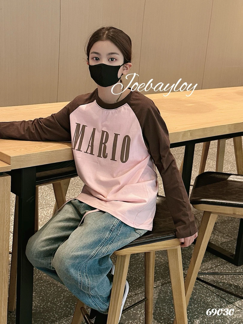 乔贝乐品牌女童长袖体恤高能感69030印花ins春秋休闲圆领韩版百搭