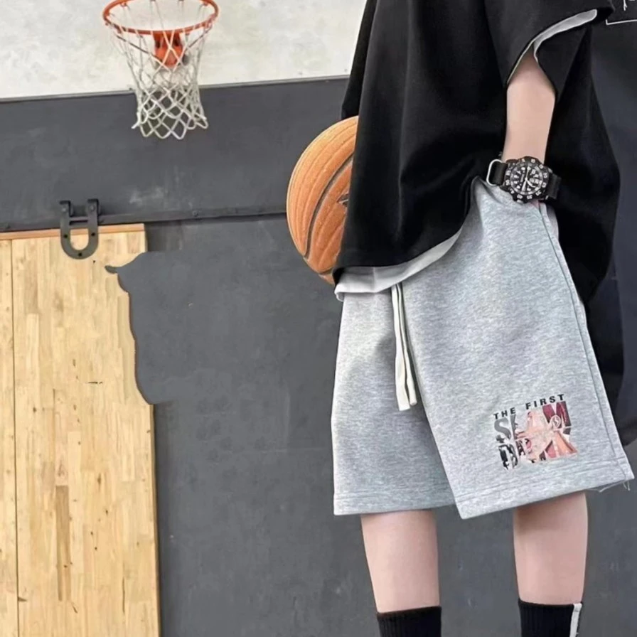 针织裤灌篮高手83130时尚百搭夏季针织中裤五分裤潮牌运动宽松