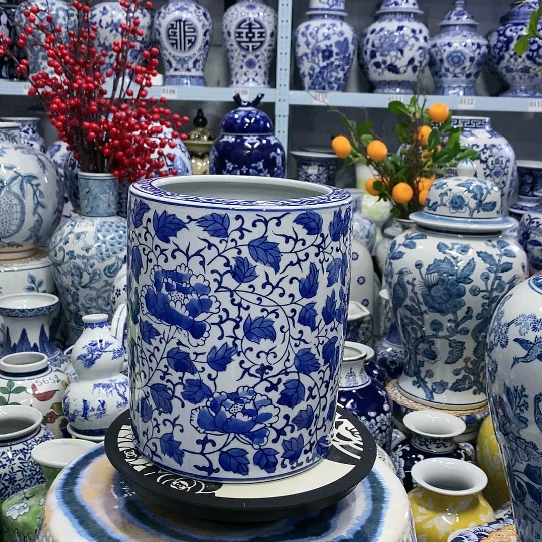 【闪购商品】摆件直筒瓶瓷器摆件20.15.13…………