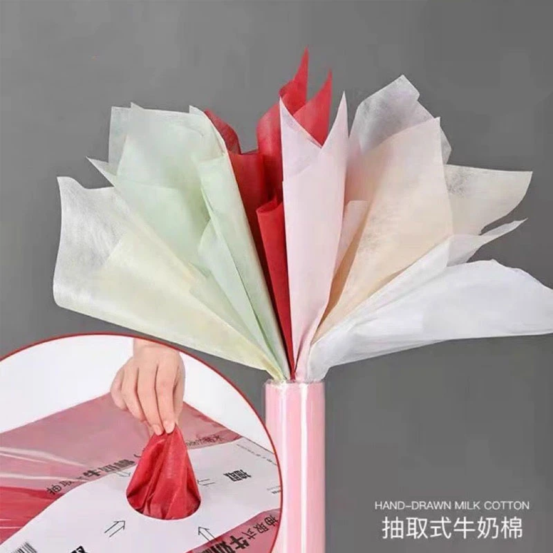 抽取式牛奶棉纸鲜花包装内衬纸花店花束包花纯色防水棉纸