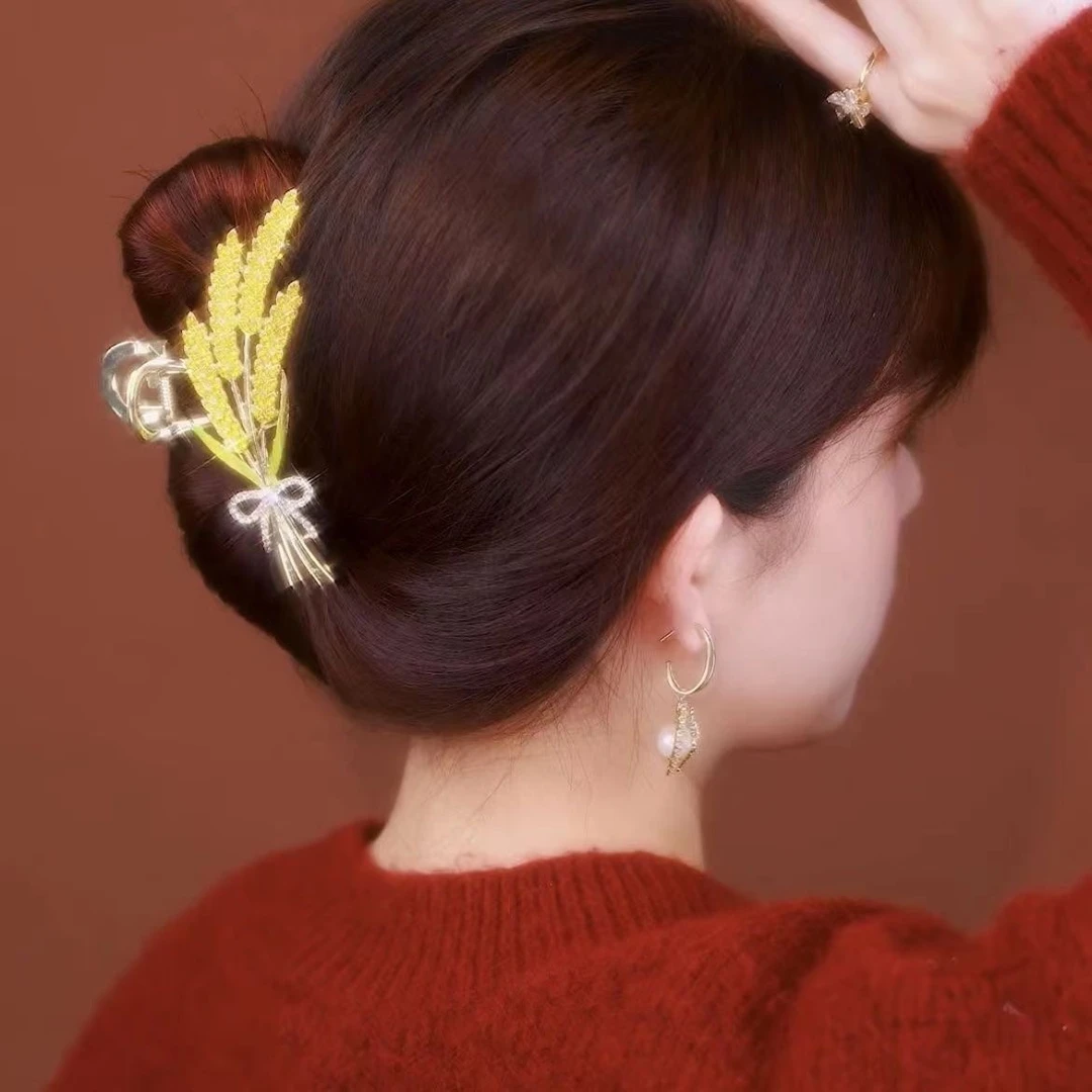 新款网红麦穗鲨鱼夹轻奢时尚百搭爆款大抓夹金属气质抓夹发夹发卡