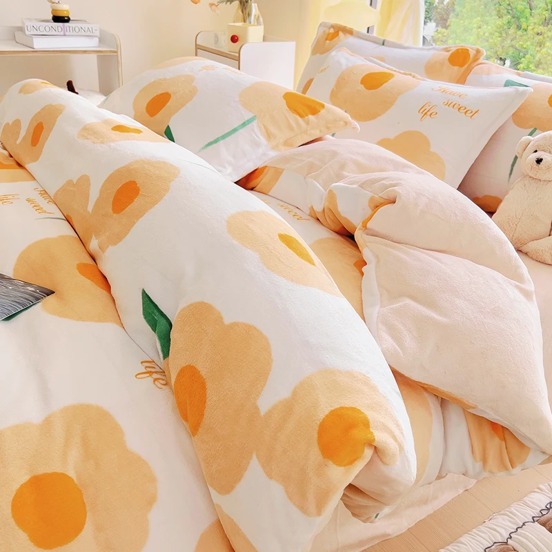 冬季牛奶绒被套单件珊瑚绒加绒加厚150x200x230单人双人毛绒被罩