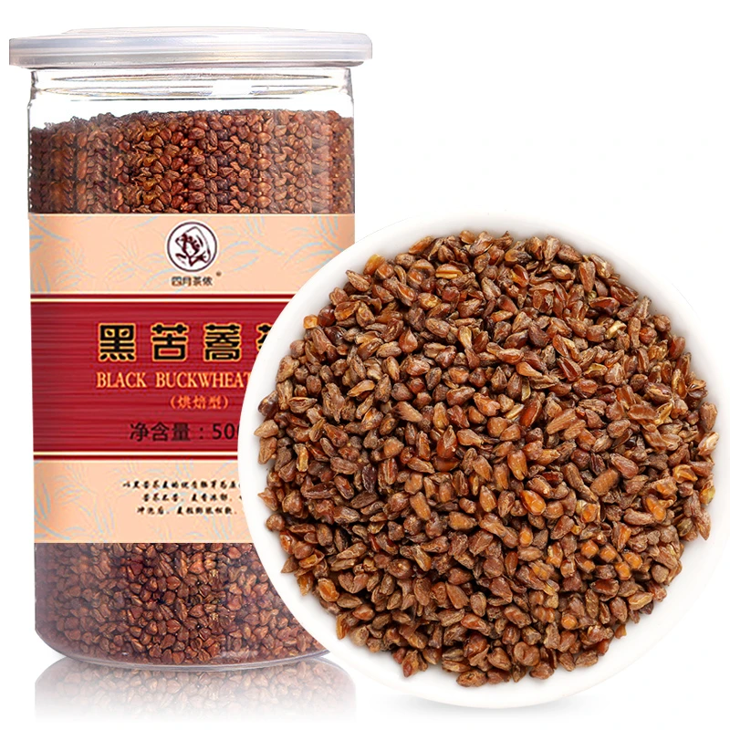 四月茶侬花草茶叶黑苦荞茶500g 粗粮茶饮浓香泡水罐装送人浓郁