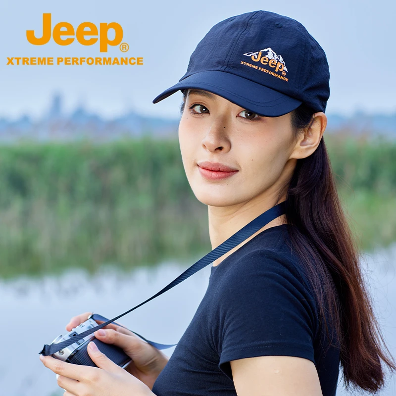 JEEP/吉普户外防晒遮阳帽UPF50+透气休闲棒球帽运动帽男女同款