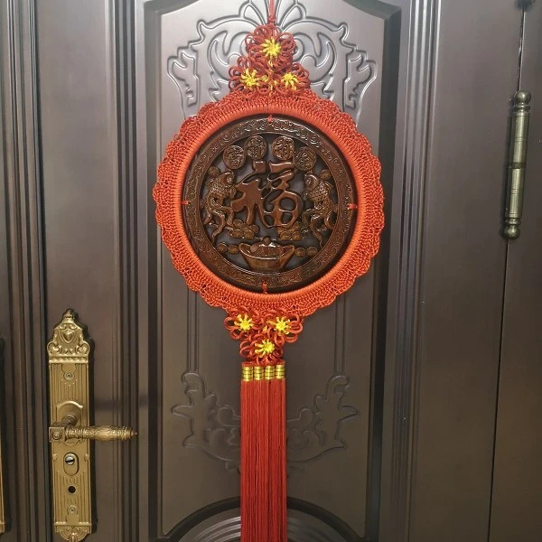 38*110富贵有余  东阳木雕 中国结香樟木挂件
