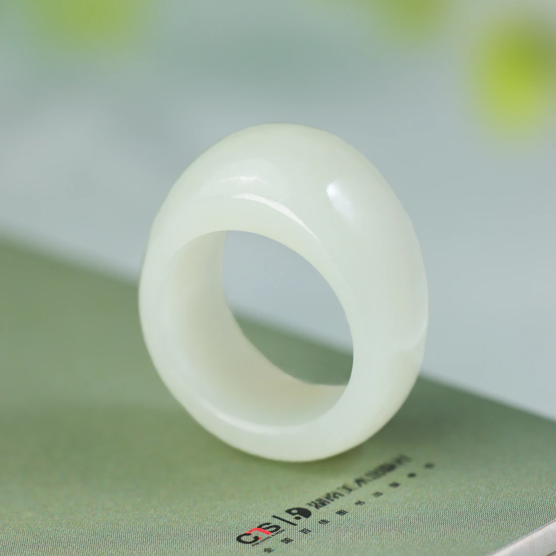 和田玉白玉馒头戒新品白玉戒指手饰