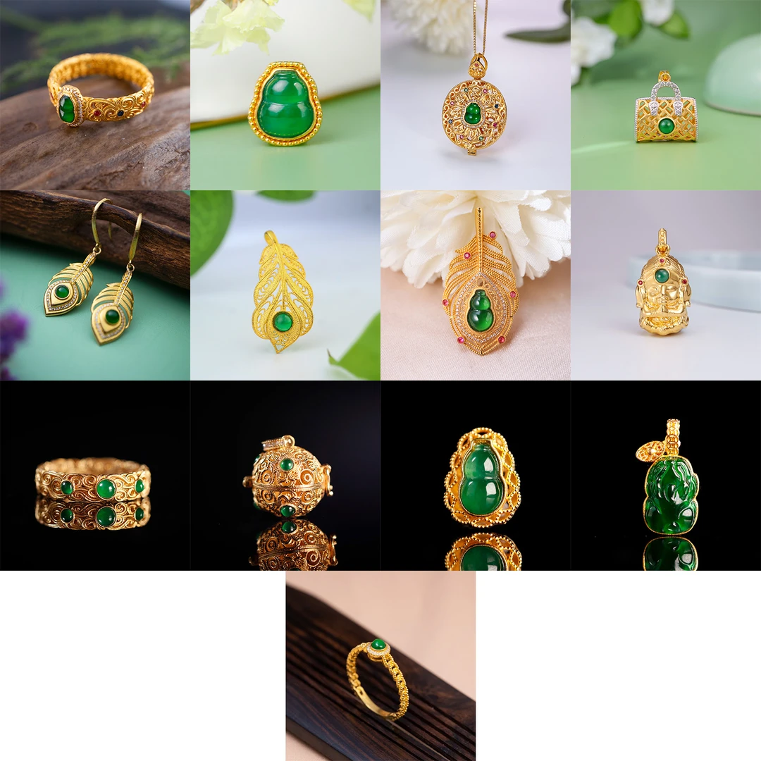 【白玉世家】翡翠18K金翡翠精品（拍一发一，多样性发货）