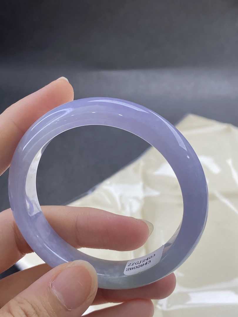 缅甸a货翡翠手镯紫罗兰小圈口51.5圈