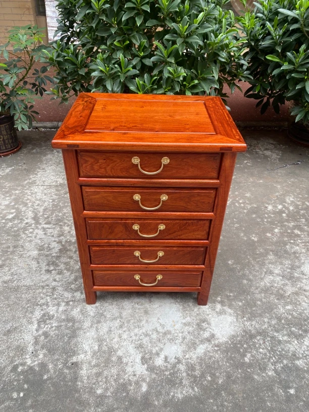 缅花 五斗柜 50×40×68新中式复古古典抽屉式木质木制雕花