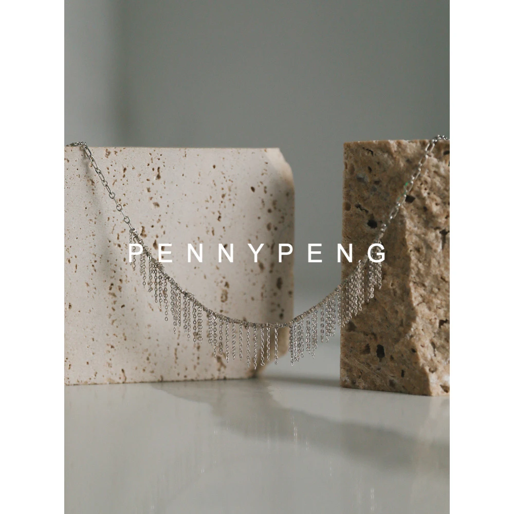 链子925银 PENNYPENG银河流苏早春时尚气质百搭超仙手工流苏项链