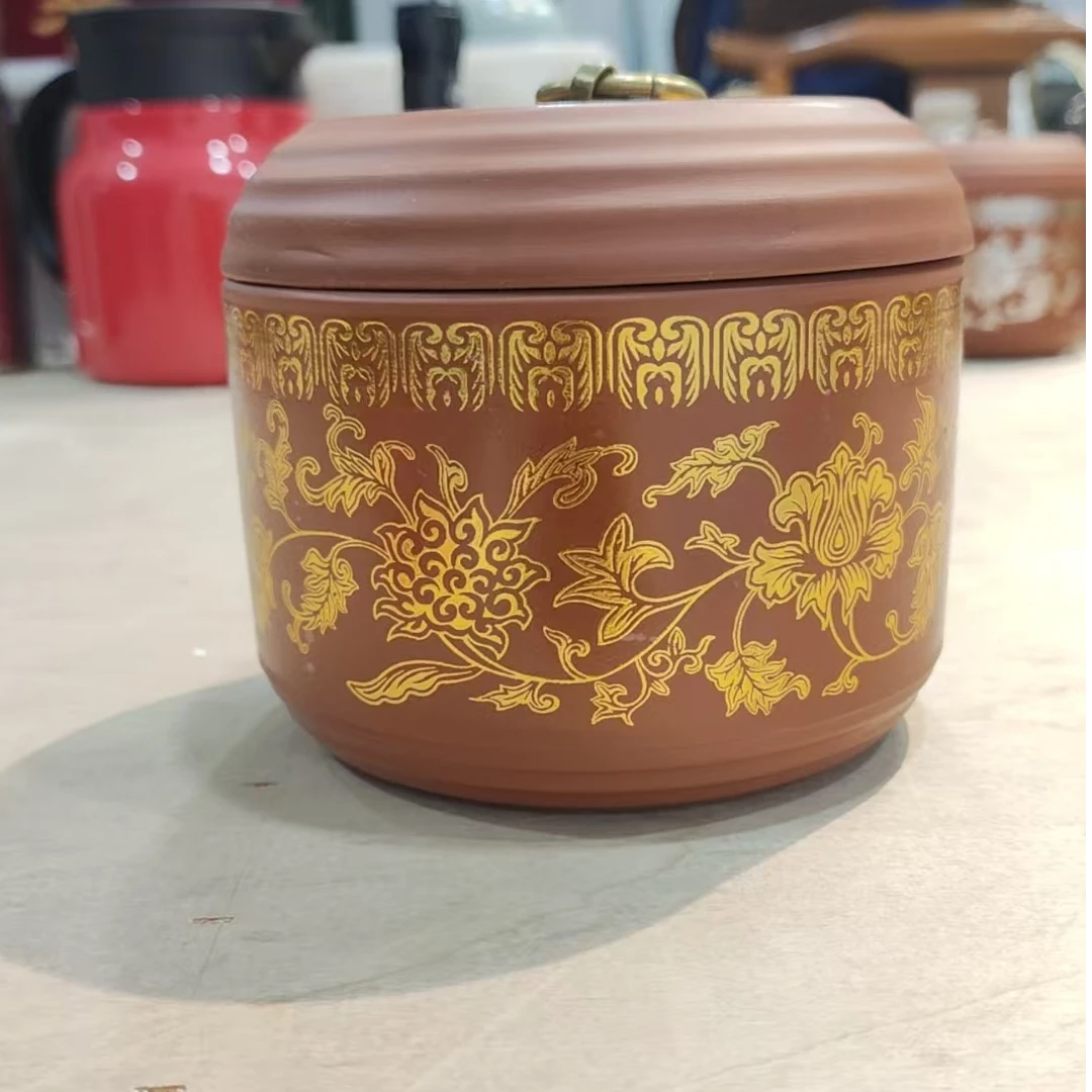 【闪购商品】掐丝缠枝莲家用紫砂茶叶罐