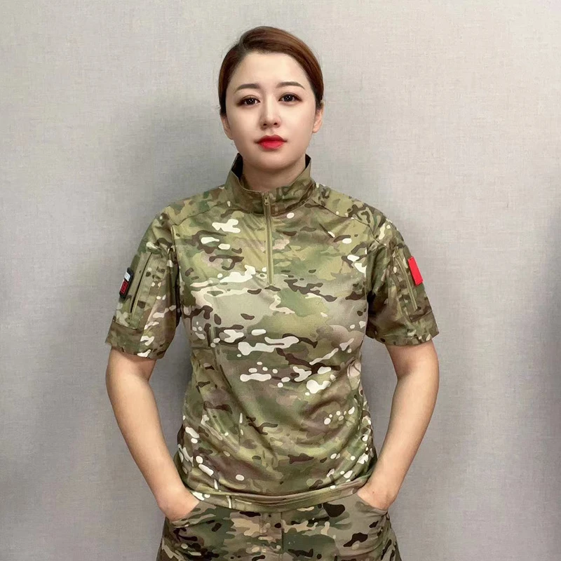 【逆鳞战术】夏季男士迷彩先锋体能速干短袖户外战术