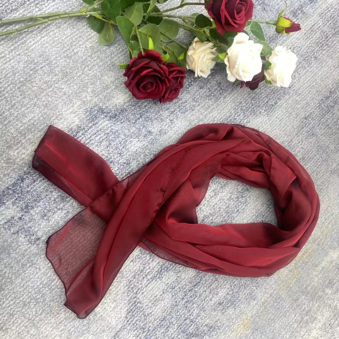 W8001【梦幻玫瑰】酒红色休闲披肩围巾