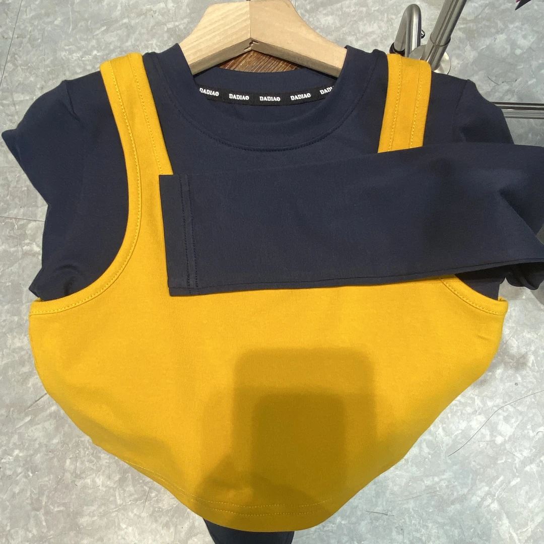 7075儿童假两件T恤