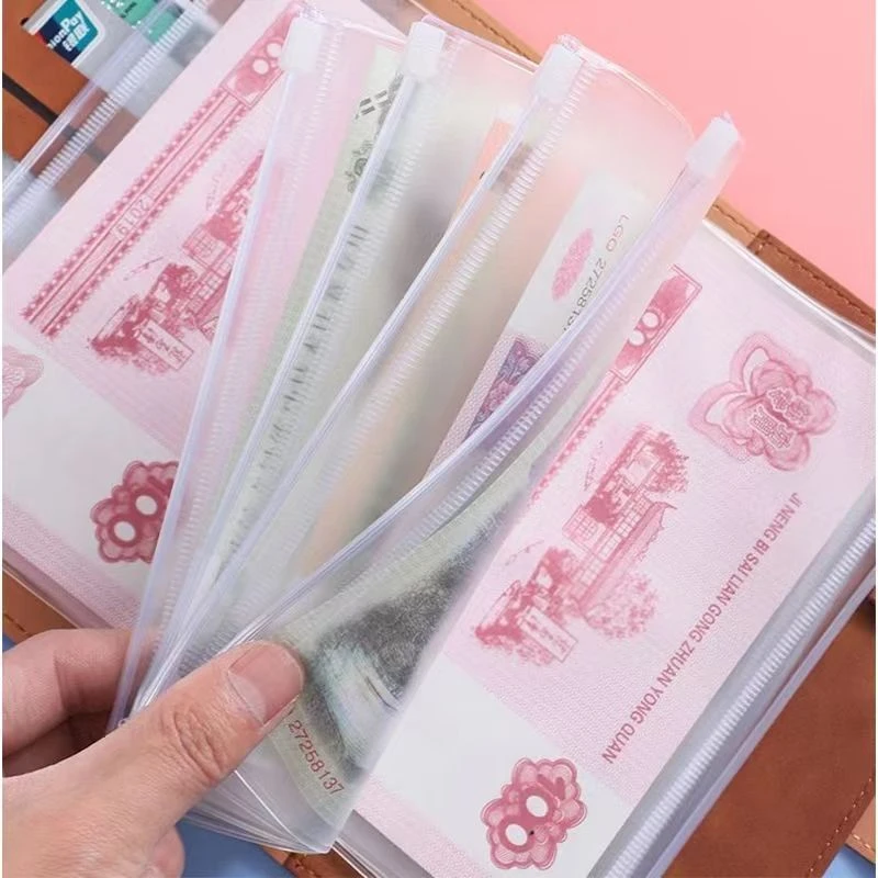 A6防水存钱袋理财记账六孔活页票据卡包高颜值密封只放钱分类明细