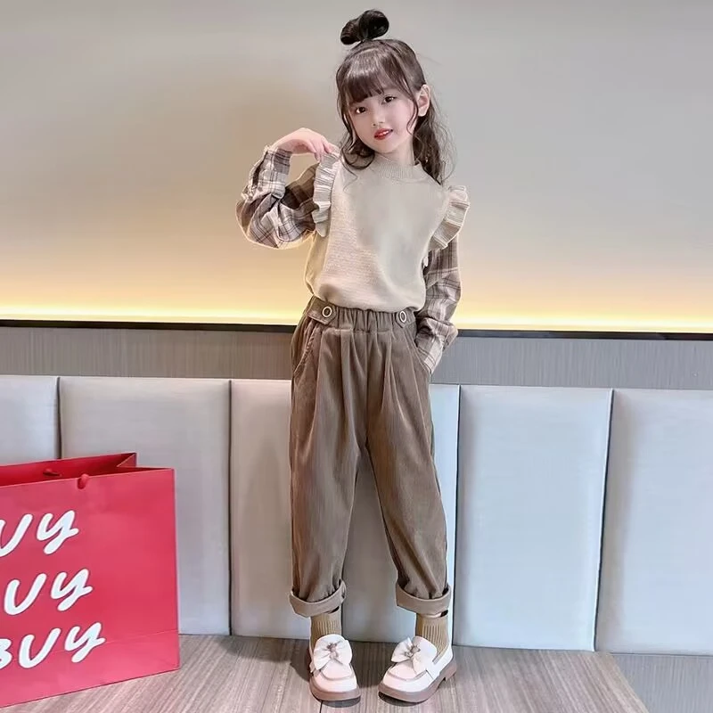 (两件套)童装女童套装秋装2025新款中大童儿童洋气时髦女孩秋款