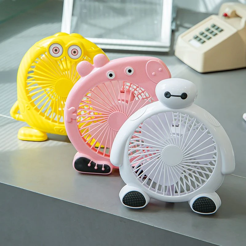 迷你卡通桌面小扇寝室床头办公室立式小电扇可爱静音式学生台式