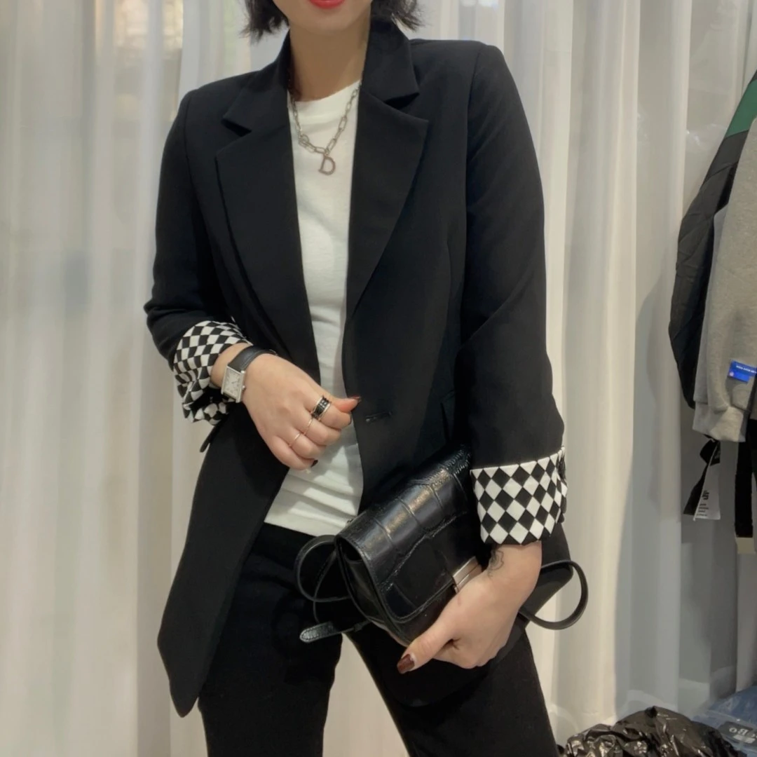 设计版气质翻袖时尚西装9601