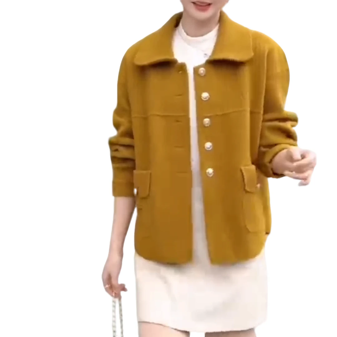 小施家气质高货双面尼外套8458