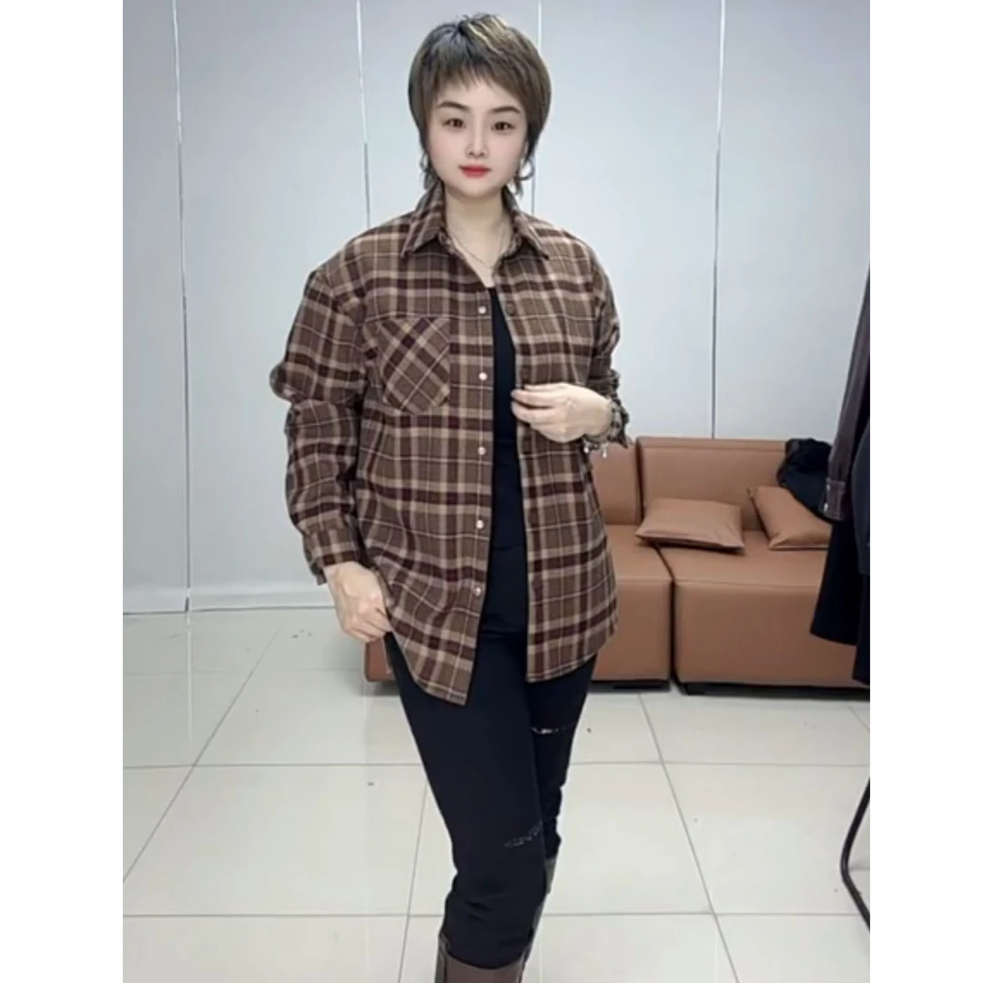 小施家高货气质格子外套8822