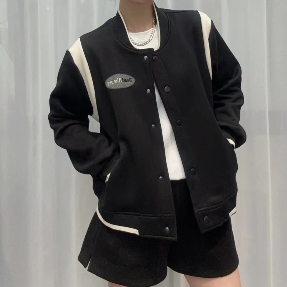 复古潮牌宽松撞色棒球服外套282