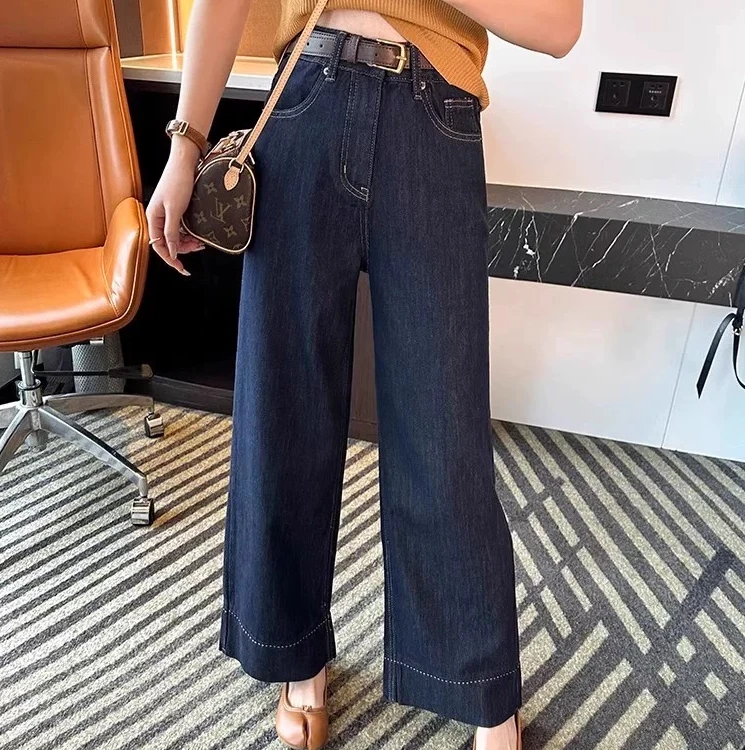 小施家秋款气质时尚弹力固色加厚九分直筒牛仔裤790（不配皮带）